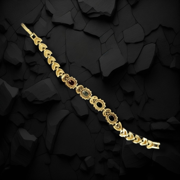 ✨️HP✨️Daniel Steiger | NWOT Desira Radiance Multicolor Floral Gold Tone Bracelet - Picture 4 of 7